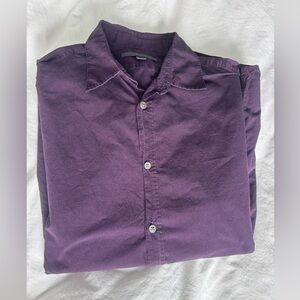 John Varvatos Men Designer Dress Shirt Size M Deep Purple Button down